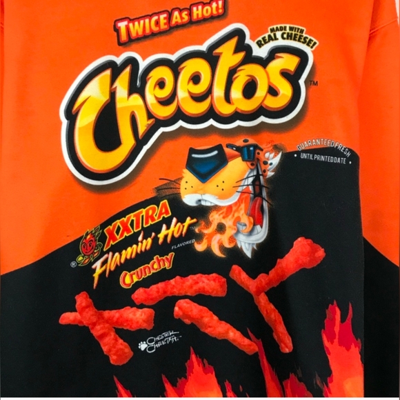 Cheetos Flamin Hot Forever 21 pullover Sweatshirt men's size Small - Picture 4 of 7